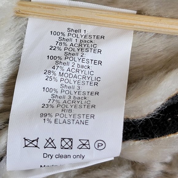 River Island Women's Faux Suede and Fleece Bomber Jacket, Blk/Beige, Size 10 - Picture 11 of 11